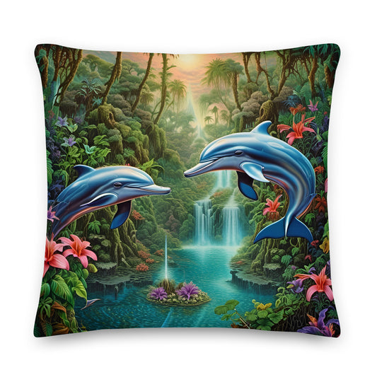 Tropical dolphins - pillow